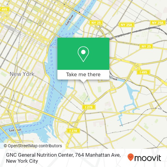 Mapa de GNC General Nutrition Center, 764 Manhattan Ave