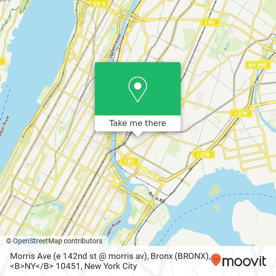 Morris Ave (e 142nd st @ morris av), Bronx (BRONX), <B>NY< / B> 10451 map