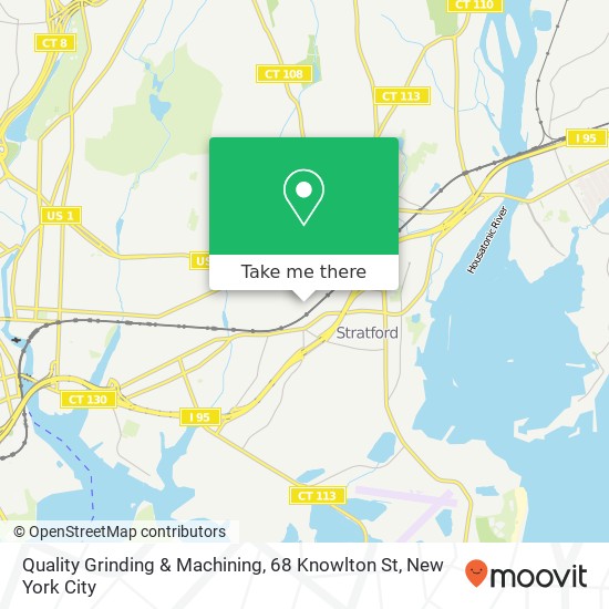 Mapa de Quality Grinding & Machining, 68 Knowlton St