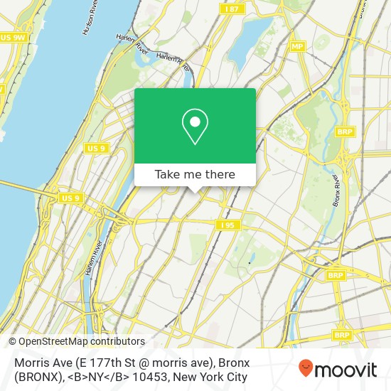 Morris Ave (E 177th St @ morris ave), Bronx (BRONX), <B>NY< / B> 10453 map