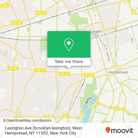 Mapa de Lexington Ave (brooklyn lexington), West Hempstead, NY 11552