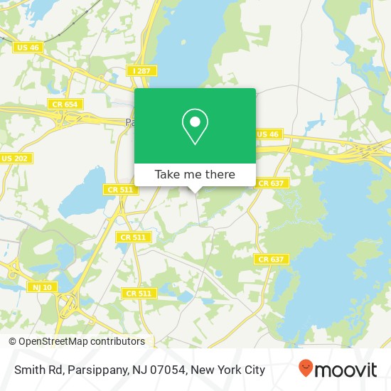 Mapa de Smith Rd, Parsippany, NJ 07054