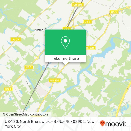 US-130, North Brunswick, <B>NJ< / B> 08902 map