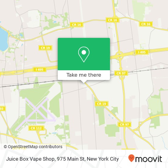 Mapa de Juice Box Vape Shop, 975 Main St