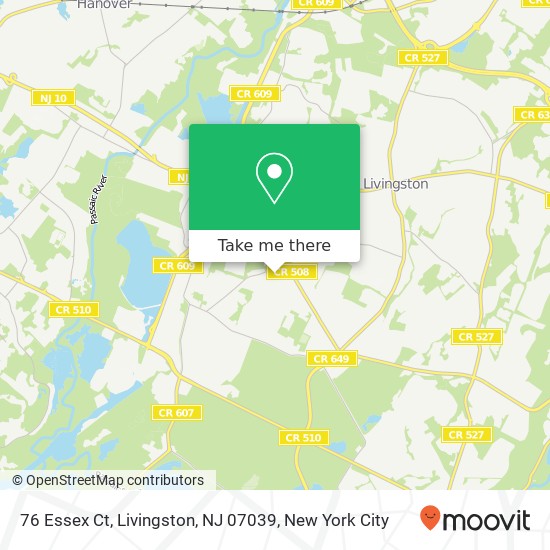 76 Essex Ct, Livingston, NJ 07039 map