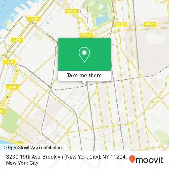 Mapa de 3230 19th Ave, Brooklyn (New York City), NY 11204