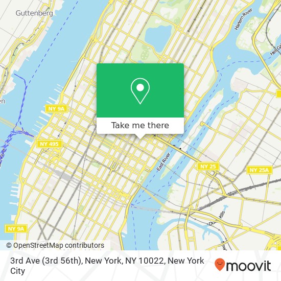 3rd Ave (3rd 56th), New York, NY 10022 map