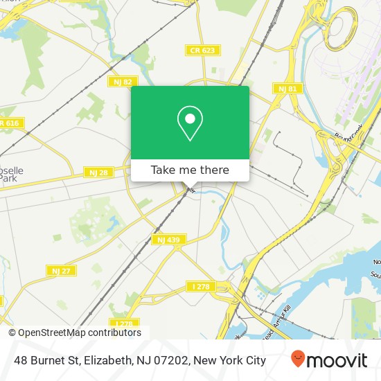 Mapa de 48 Burnet St, Elizabeth, NJ 07202