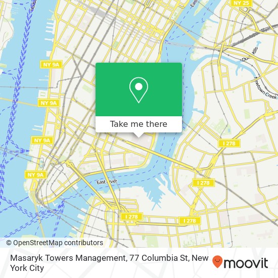 Mapa de Masaryk Towers Management, 77 Columbia St