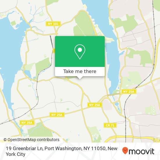 Mapa de 19 Greenbriar Ln, Port Washington, NY 11050