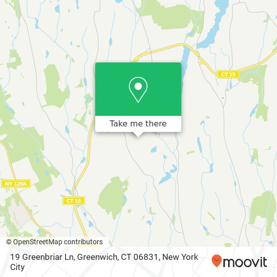 Mapa de 19 Greenbriar Ln, Greenwich, CT 06831