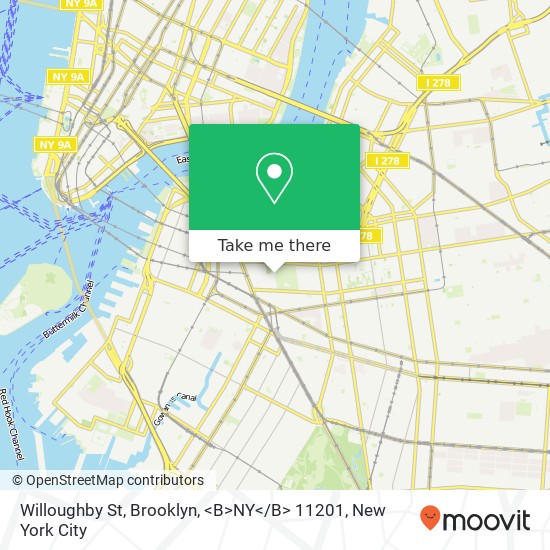 Mapa de Willoughby St, Brooklyn, <B>NY< / B> 11201