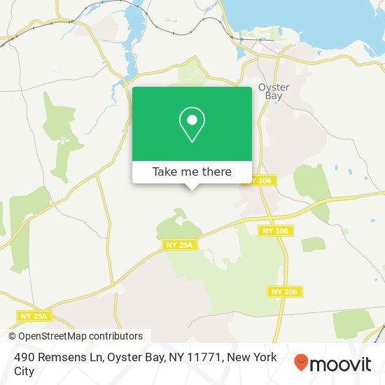 Mapa de 490 Remsens Ln, Oyster Bay, NY 11771