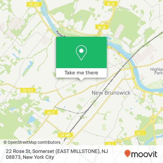 Mapa de 22 Rose St, Somerset (EAST MILLSTONE), NJ 08873