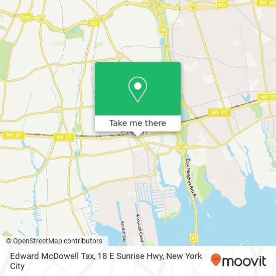 Mapa de Edward McDowell Tax, 18 E Sunrise Hwy