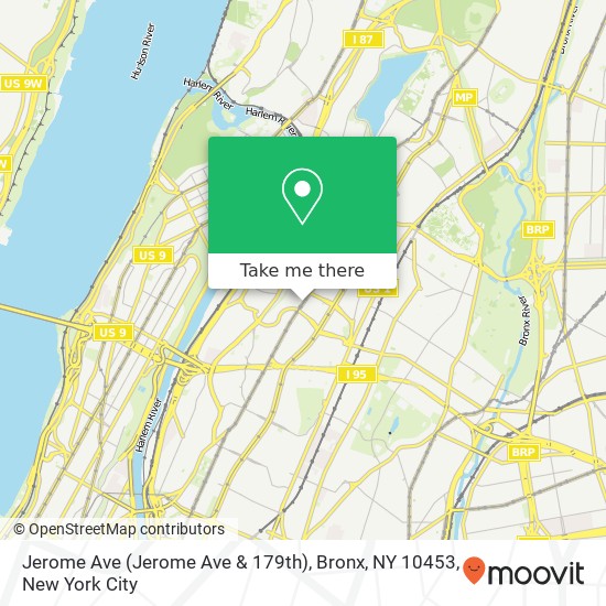 Mapa de Jerome Ave (Jerome Ave & 179th), Bronx, NY 10453