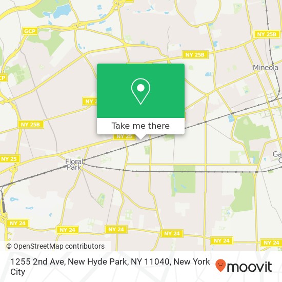 Mapa de 1255 2nd Ave, New Hyde Park, NY 11040