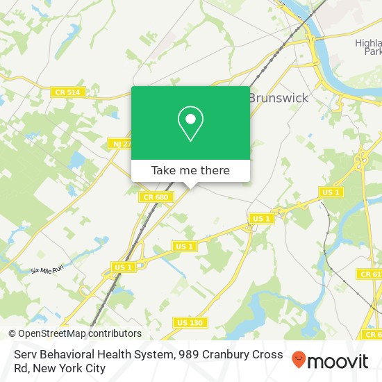 Serv Behavioral Health System, 989 Cranbury Cross Rd map