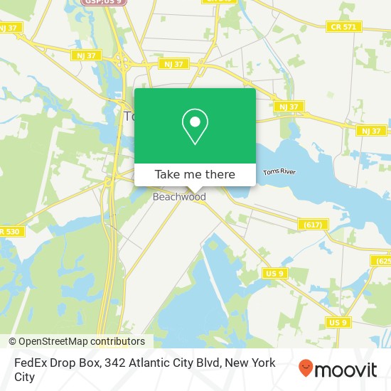 FedEx Drop Box, 342 Atlantic City Blvd map