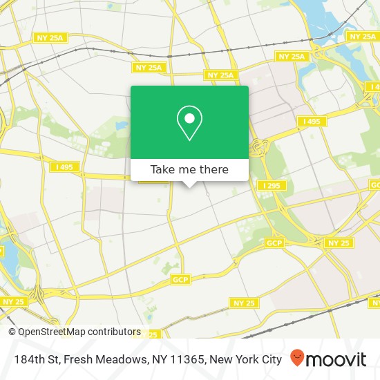 Mapa de 184th St, Fresh Meadows, NY 11365