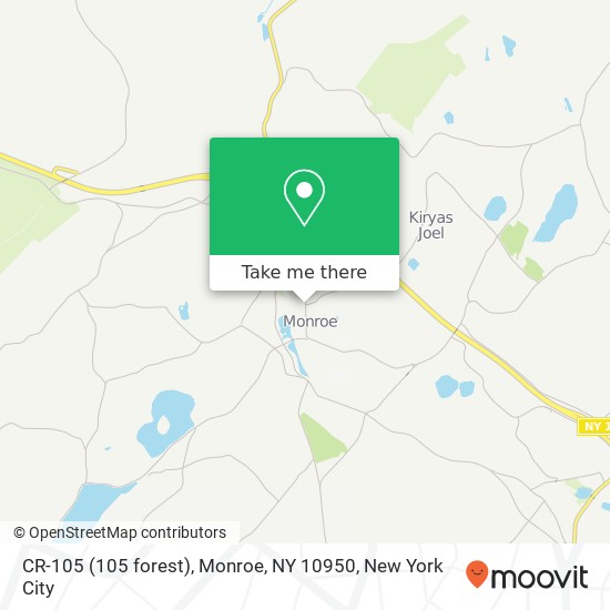 Mapa de CR-105 (105 forest), Monroe, NY 10950