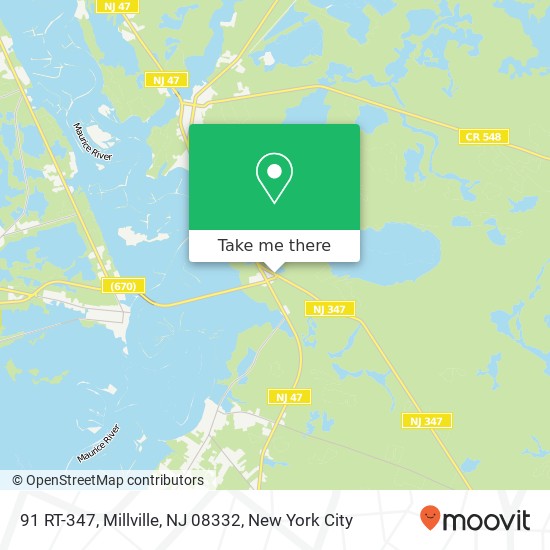 Mapa de 91 RT-347, Millville, NJ 08332