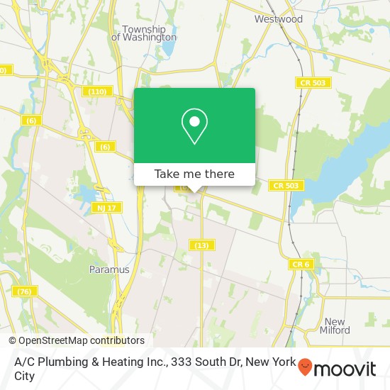 Mapa de A / C Plumbing & Heating Inc., 333 South Dr