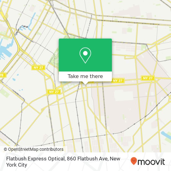 Mapa de Flatbush Express Optical, 860 Flatbush Ave