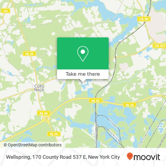 Mapa de Wellspring, 170 County Road 537 E