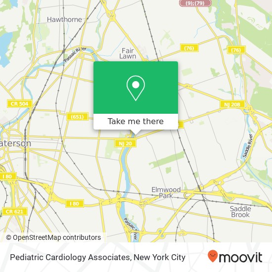 Mapa de Pediatric Cardiology Associates, 1 Broadway