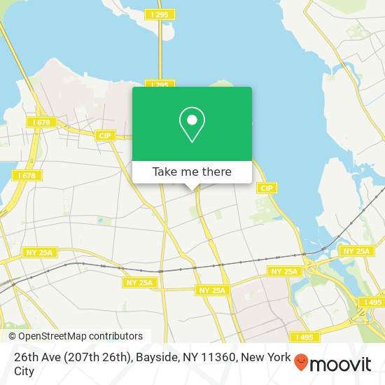 Mapa de 26th Ave (207th 26th), Bayside, NY 11360