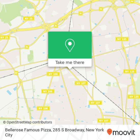 Mapa de Bellerose Famous Pizza, 285 S Broadway