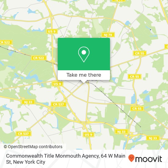 Mapa de Commonwealth Title Monmouth Agency, 64 W Main St