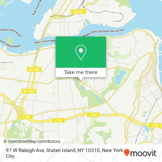 Mapa de 97 W Raleigh Ave, Staten Island, NY 10310