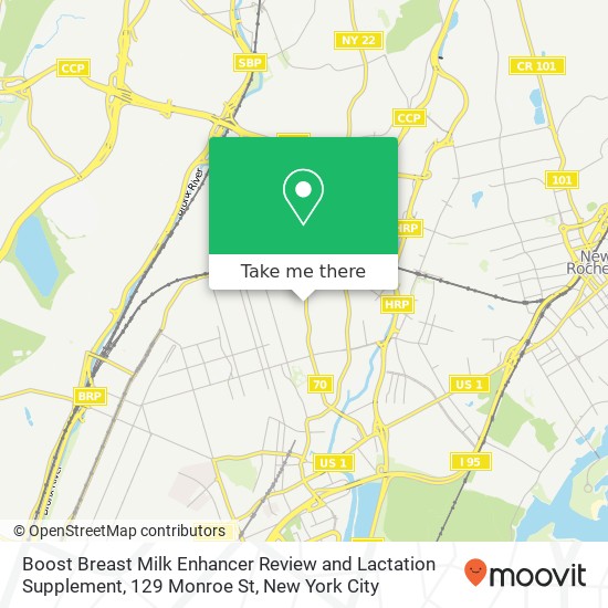 Mapa de Boost Breast Milk Enhancer Review and Lactation Supplement, 129 Monroe St