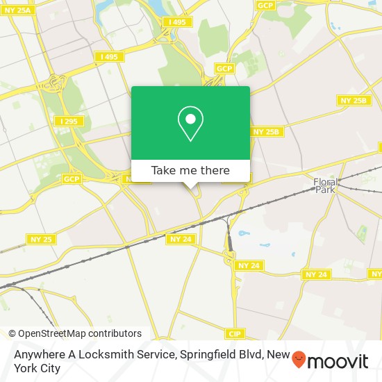 Anywhere A Locksmith Service, Springfield Blvd map