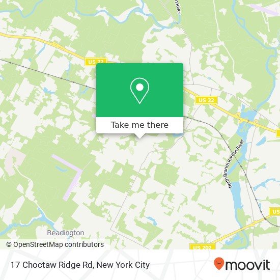 Mapa de 17 Choctaw Ridge Rd, Branchburg Twp, <B>NJ< / B> 08876