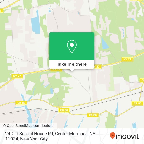 Mapa de 24 Old School House Rd, Center Moriches, NY 11934