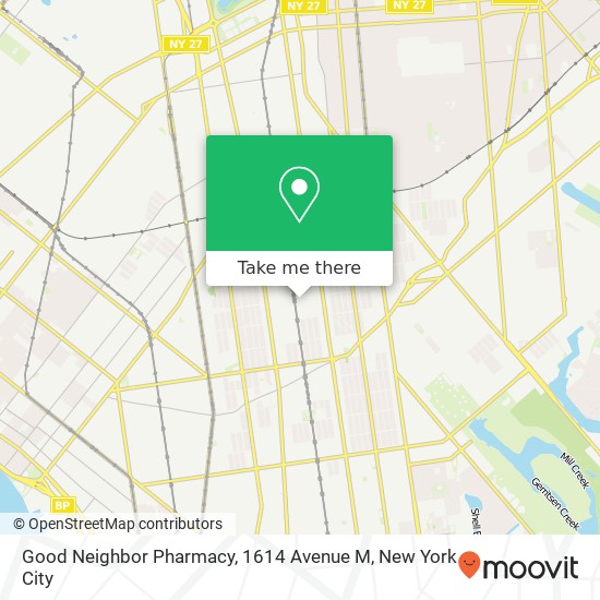 Mapa de Good Neighbor Pharmacy, 1614 Avenue M