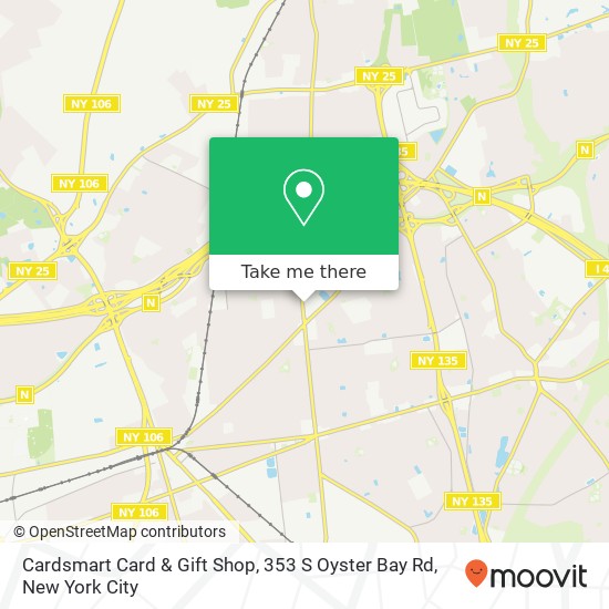 Mapa de Cardsmart Card & Gift Shop, 353 S Oyster Bay Rd