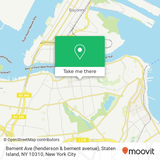 Mapa de Bement Ave (henderson & bement avenue), Staten Island, NY 10310