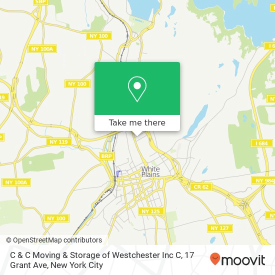 Mapa de C & C Moving & Storage of Westchester Inc C, 17 Grant Ave