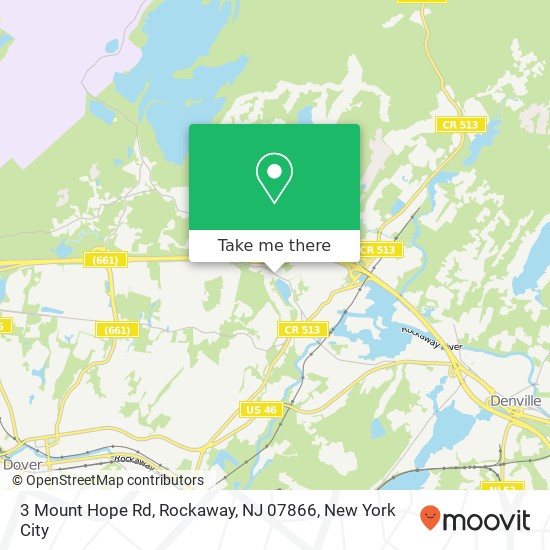 Mapa de 3 Mount Hope Rd, Rockaway, NJ 07866