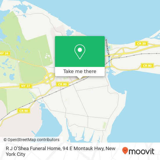 R J O'Shea Funeral Home, 94 E Montauk Hwy map