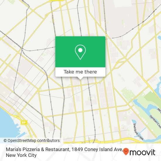 Mapa de Maria's Pizzeria & Restaurant, 1849 Coney Island Ave