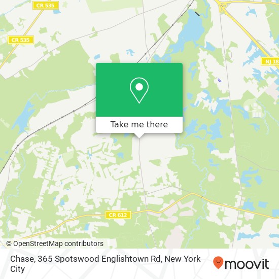 Chase, 365 Spotswood Englishtown Rd map