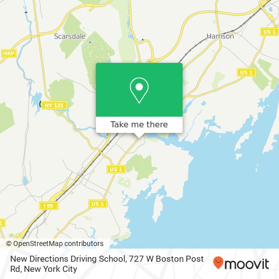 Mapa de New Directions Driving School, 727 W Boston Post Rd