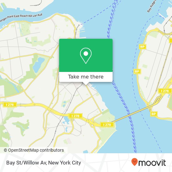Bay St/Willow Av map