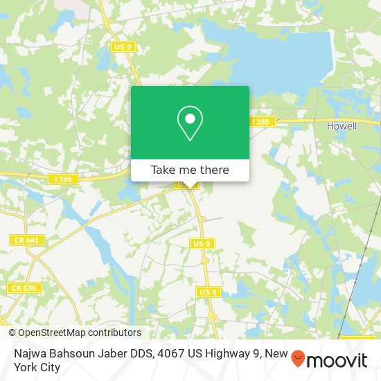 Mapa de Najwa Bahsoun Jaber DDS, 4067 US Highway 9