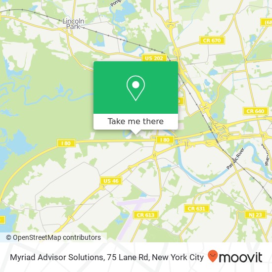 Mapa de Myriad Advisor Solutions, 75 Lane Rd